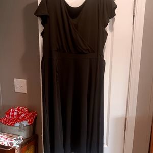 Midi Black tie back dress boho gypsy casual dressy
